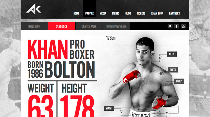 Amir Khan Official ( 25 Animated home page web design examples )